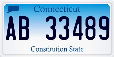 CT license plate AB33489