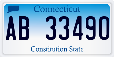 CT license plate AB33490