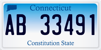 CT license plate AB33491