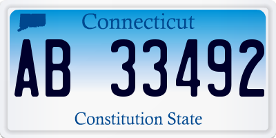 CT license plate AB33492