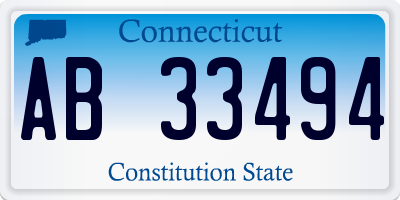 CT license plate AB33494