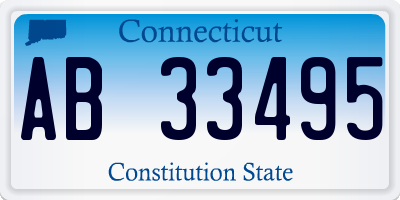 CT license plate AB33495
