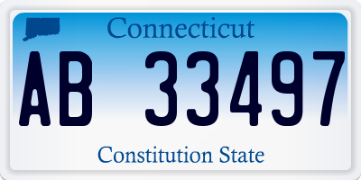 CT license plate AB33497