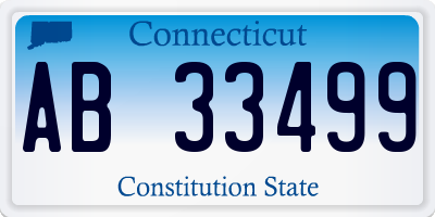 CT license plate AB33499