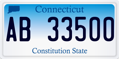 CT license plate AB33500