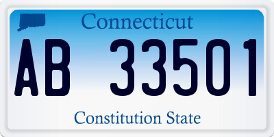 CT license plate AB33501