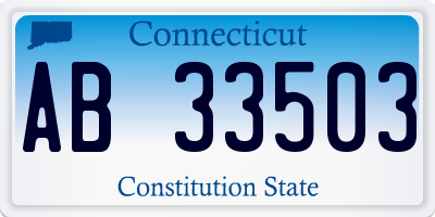 CT license plate AB33503