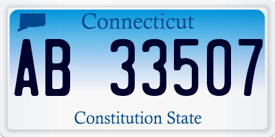 CT license plate AB33507