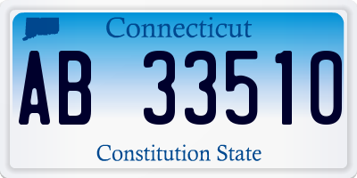 CT license plate AB33510