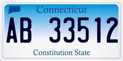 CT license plate AB33512