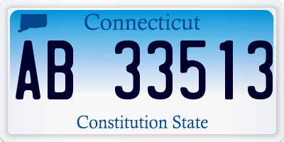 CT license plate AB33513