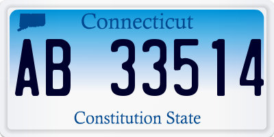 CT license plate AB33514