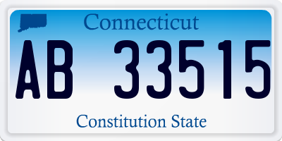 CT license plate AB33515