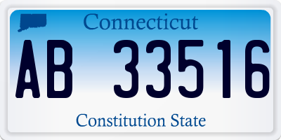 CT license plate AB33516