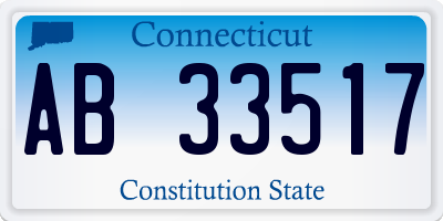 CT license plate AB33517