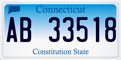 CT license plate AB33518