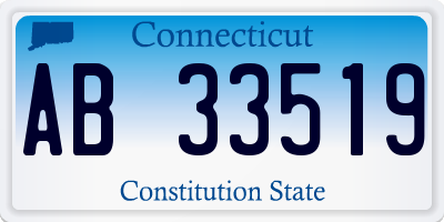CT license plate AB33519