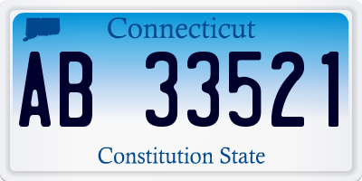 CT license plate AB33521