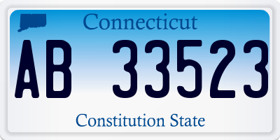 CT license plate AB33523