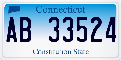 CT license plate AB33524