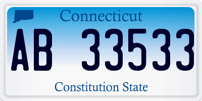 CT license plate AB33533