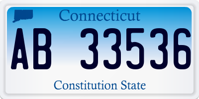 CT license plate AB33536