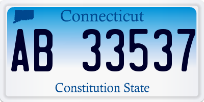 CT license plate AB33537