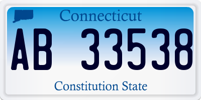 CT license plate AB33538