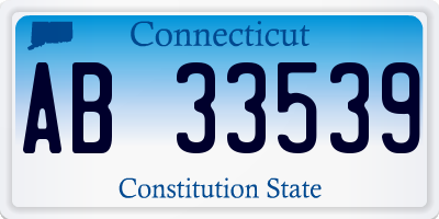 CT license plate AB33539