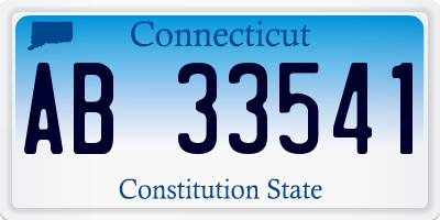 CT license plate AB33541