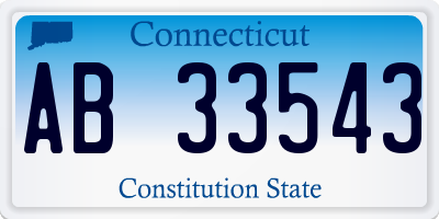 CT license plate AB33543