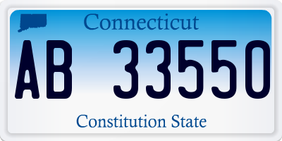 CT license plate AB33550