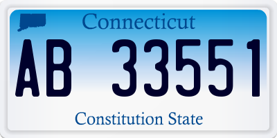 CT license plate AB33551