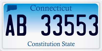 CT license plate AB33553