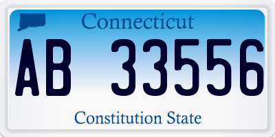 CT license plate AB33556