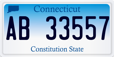CT license plate AB33557