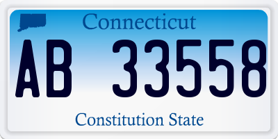 CT license plate AB33558