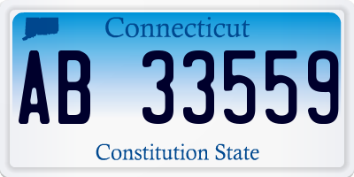 CT license plate AB33559