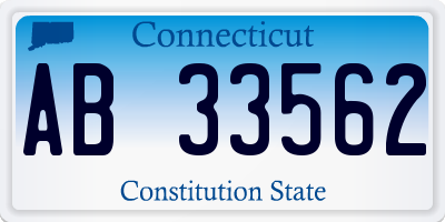 CT license plate AB33562