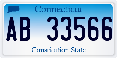 CT license plate AB33566