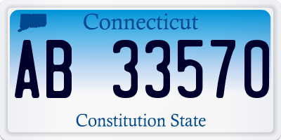 CT license plate AB33570