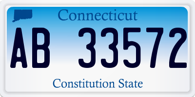 CT license plate AB33572