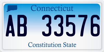 CT license plate AB33576