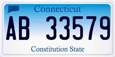 CT license plate AB33579