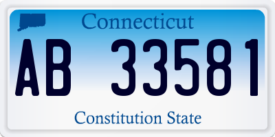 CT license plate AB33581