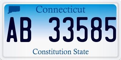 CT license plate AB33585