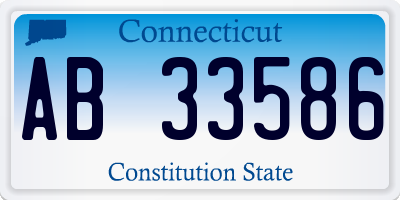 CT license plate AB33586