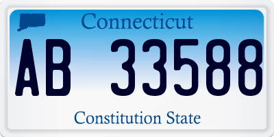 CT license plate AB33588