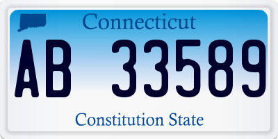 CT license plate AB33589