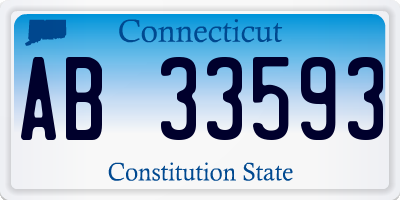 CT license plate AB33593